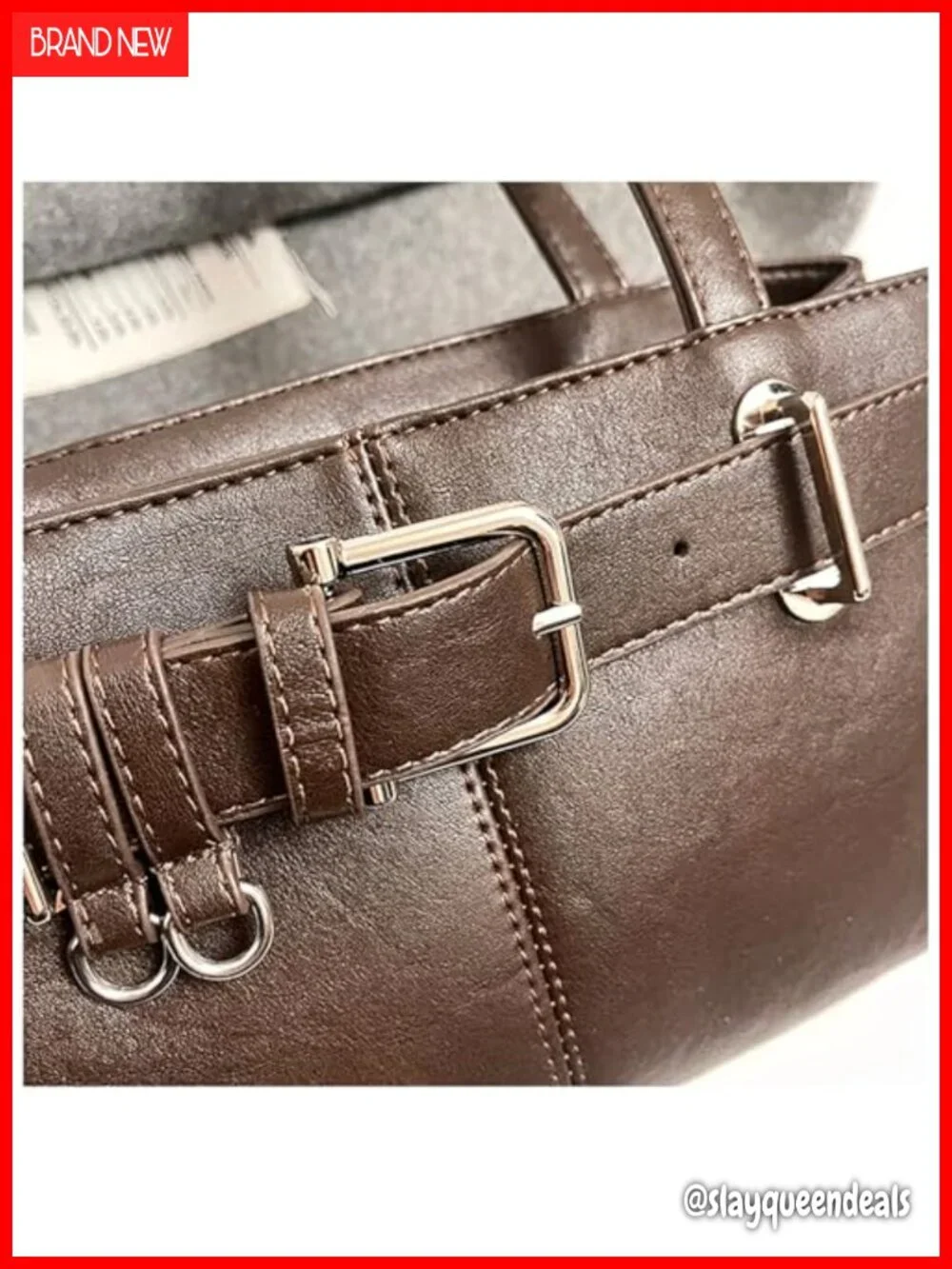 Vintage Y2K Hobo Purse with Belt Buckle Small PU Leather Underarm Satchel